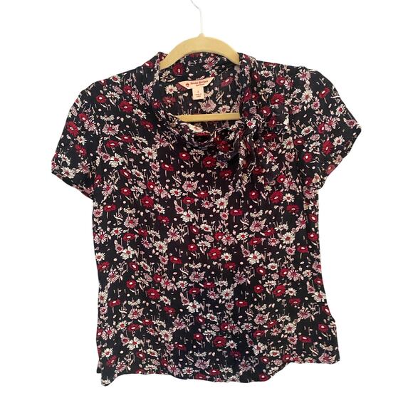 NWOT Brooks Brothers Red Fleece Floral Top Size 2 - Picture 1 of 5